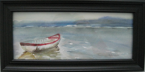 ADRIFTWatercolor on paper 14"W x 7"H framed Original $45