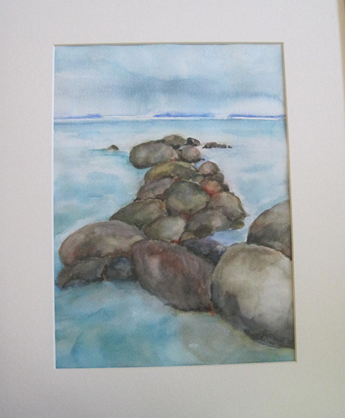 BREAKWATERWatercolor on paper17"W x 14.5"H FramedOriginalCurrently on display at Painted Finch Gallery, Corry, PA