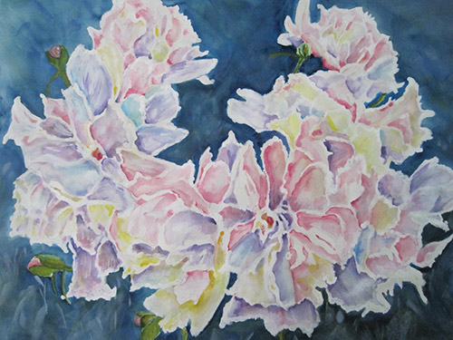 IMPRESSIONS OF PEONIESWatercolor on paper22"W x 28"HOriginal $100 (unframed)