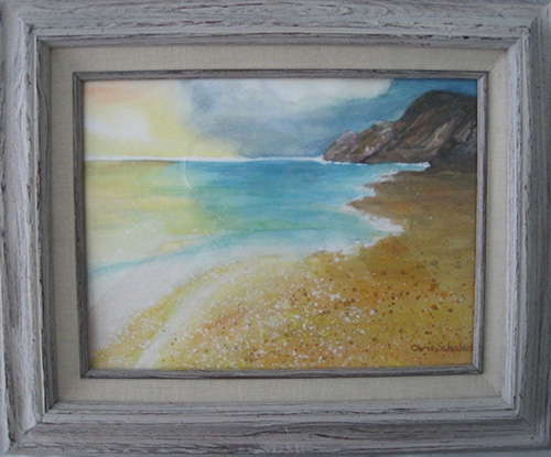 SPARKLE BEACHWatercolor on paper17.5"W x 14.5"H FramedOriginal $100