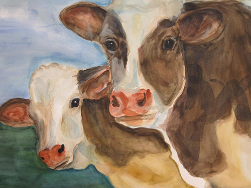 HOW NOW BROWN COW Watercolor on paper, 2012