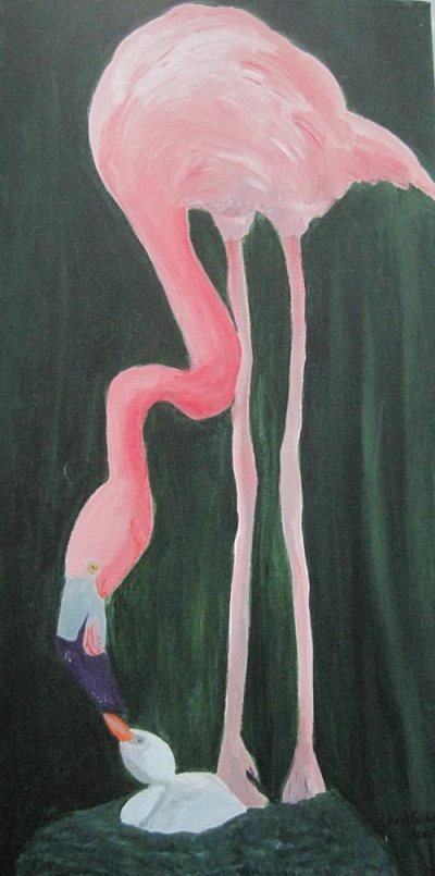 WHEN CAN I BE PINKAcrylic on canvas board12"W x 24"H, unframedOriginal: $70